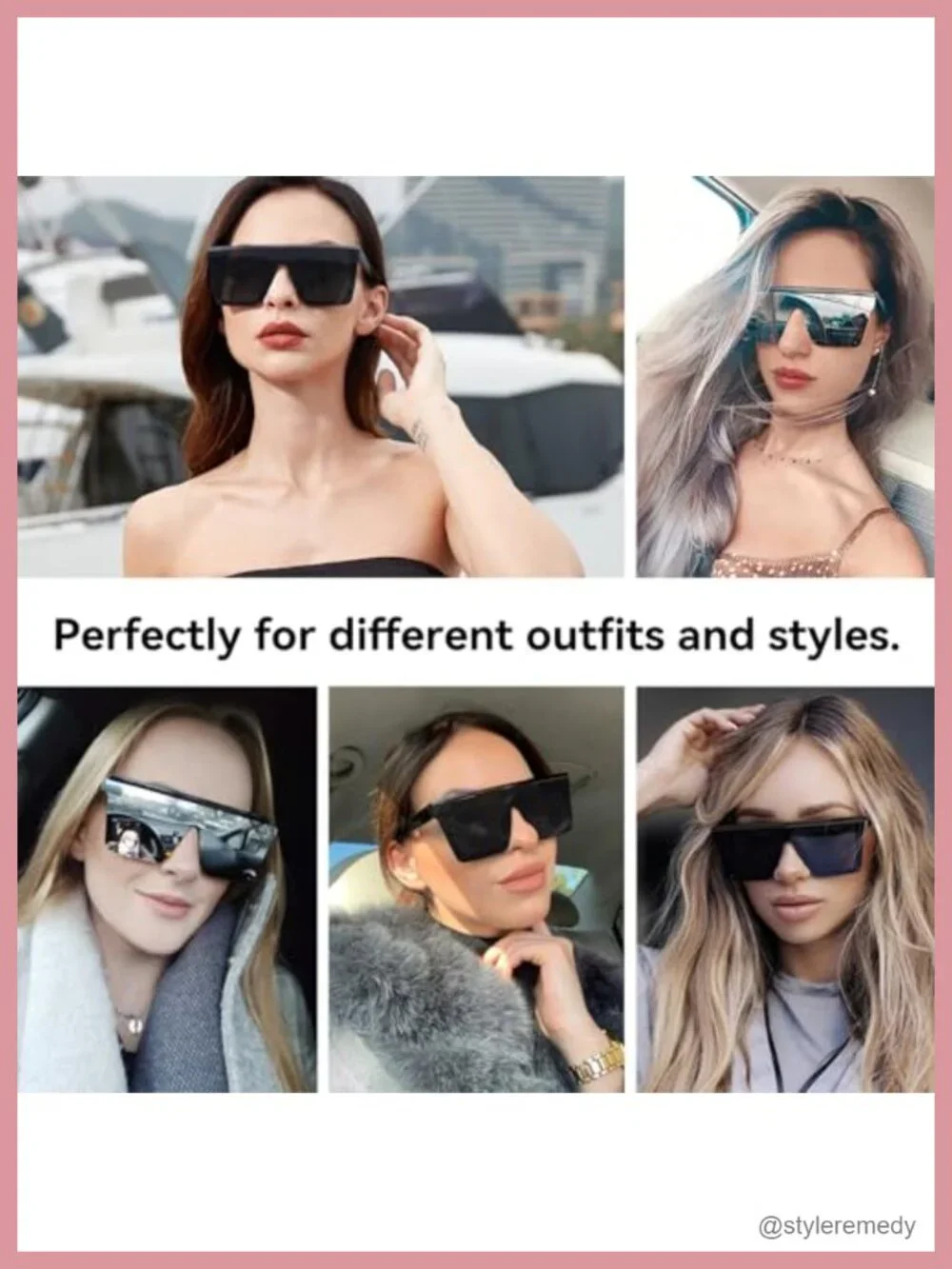 Oversized Square Flat Top Sunglasses for Women Men UV400